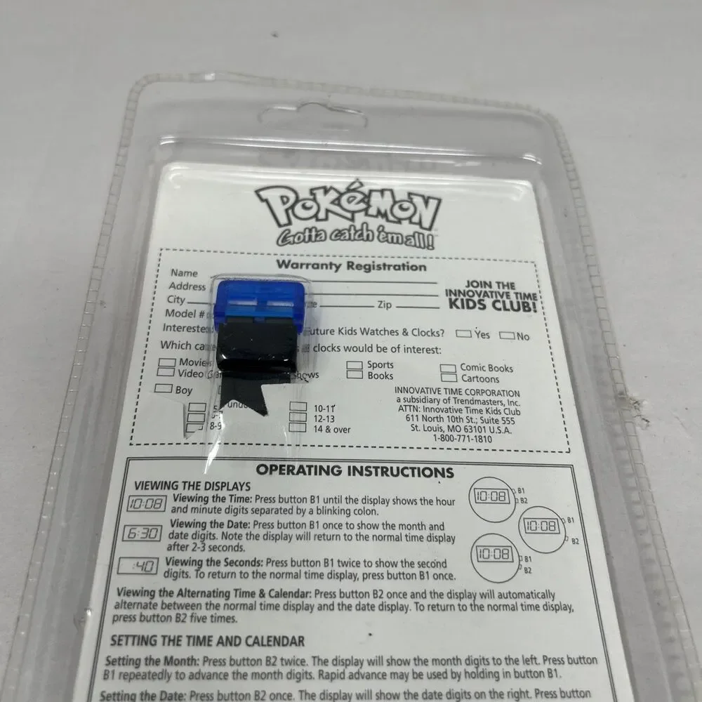Vintage 1999 Nintendo Pokemon Digital Sport Watch Pikachu New